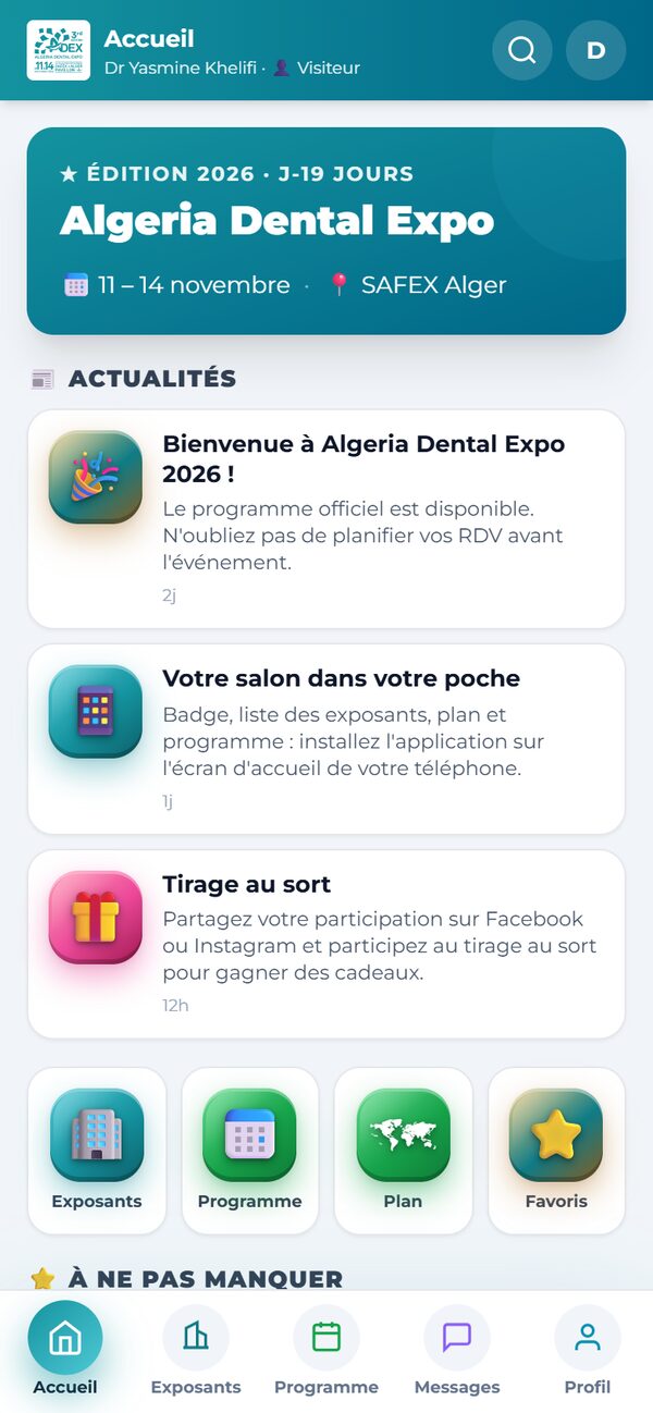 L'application officielle : badge, programme et exposants
